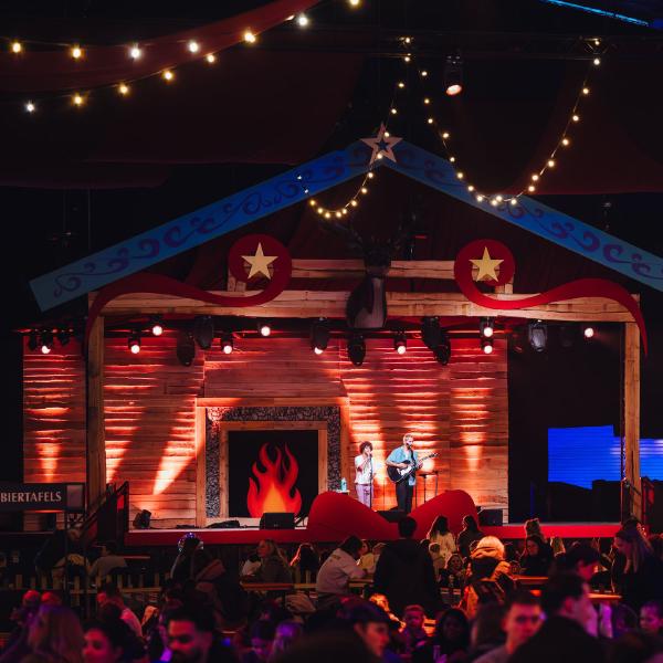 Musical duo on the winter stage
